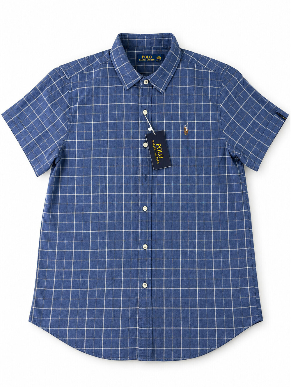Polo Ralph Lauren Mens XXL Blue Plaid Short Sleeve Button Up Shirt Pony NWT